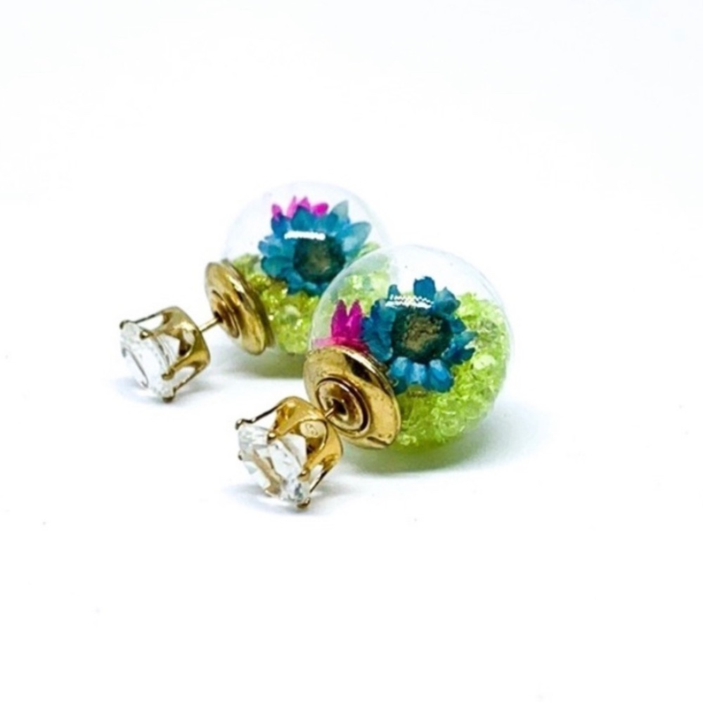 NWT Super Unique Fun Gold Plated CZ bubble earrings new. Never worn - Picture 3 of 10
